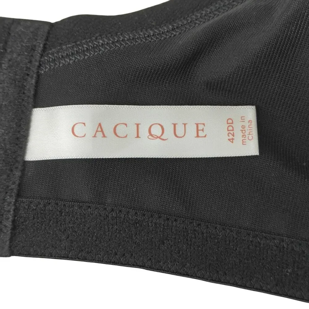Cacique Cotton Boost Plunge Black Womens 42DD